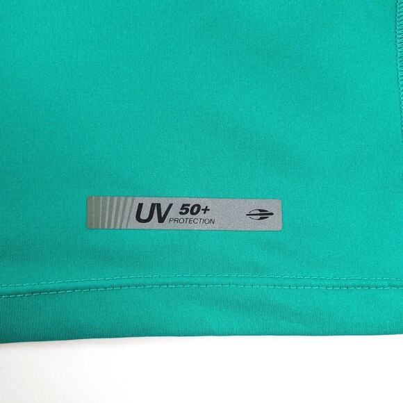 Mens Rash Guard Small Shirt Green Long Sleeve Sun Protection Tactical Beach Surf - Picture 8 of 10